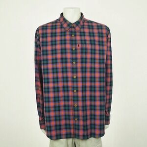 Duluth Trading DuluthFlex Beergarden Button Down Shirt Mens 2XLT Untucked Plaid